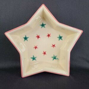 Stars Stripes Bowl‎ Patriotic Candy Serving Hartstone USA Pottery Stoneware READ